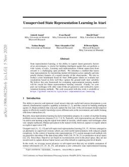 Unsupervised State Representation Learning in Atari
