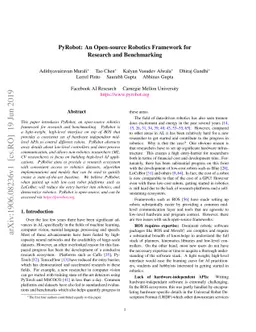 PyRobot: An Open-source Robotics Framework for Research and Benchmarking