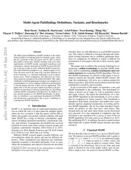 Multi-Agent Pathfinding: Definitions, Variants, and Benchmarks