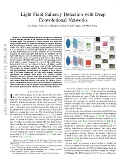 Light Field Saliency Detection with Deep Convolutional Networks