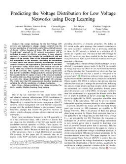 Predicting the Voltage Distribution for Low Voltage Networks using Deep
  Learning