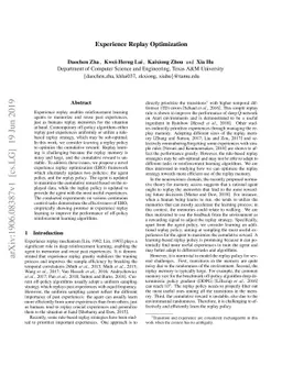 Experience Replay Optimization