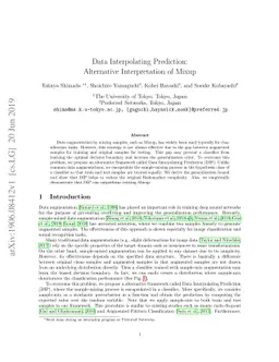 Data Interpolating Prediction: Alternative Interpretation of Mixup