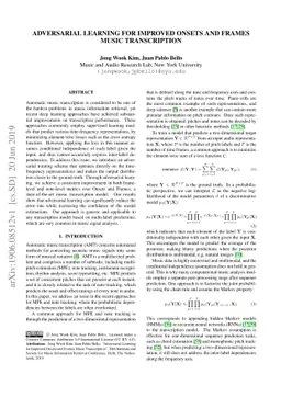 Adversarial Learning for Improved Onsets and Frames Music Transcription