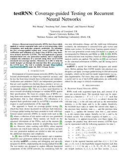 testRNN: Coverage-guided Testing on Recurrent Neural Networks