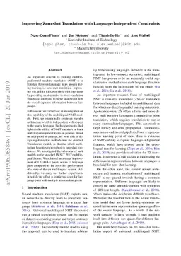 Improving Zero-shot Translation with Language-Independent Constraints