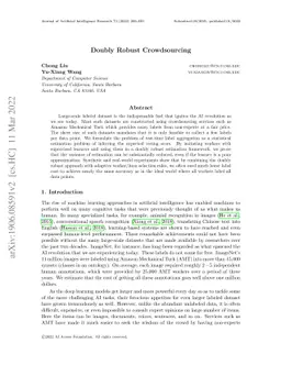 Doubly Robust Crowdsourcing