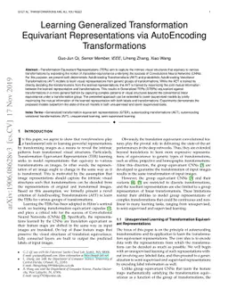 Learning Generalized Transformation Equivariant Representations via
  Autoencoding Transformations