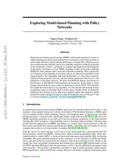 Exploring Model-based Planning with Policy Networks