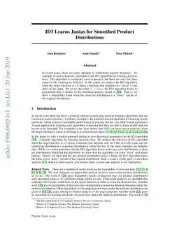 ID3 Learns Juntas for Smoothed Product Distributions