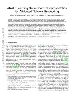 ANAE: Learning Node Context Representation for Attributed Network
  Embedding
