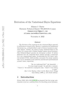 Derivation of the Variational Bayes Equations