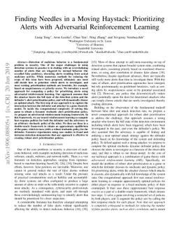 Finding Needles in a Moving Haystack: Prioritizing Alerts with
  Adversarial Reinforcement Learning