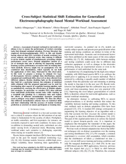 Cross-Subject Statistical Shift Estimation for Generalized
  Electroencephalography-based Mental Workload Assessment