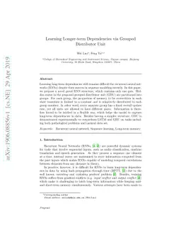 Learning Longer-term Dependencies via Grouped Distributor Unit