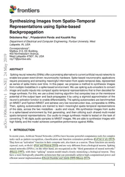 Synthesizing Images from Spatio-Temporal Representations using
  Spike-based Backpropagation