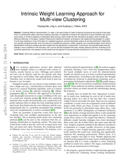 Intrinsic Weight Learning Approach for Multi-view Clustering