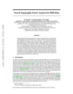Neural Topographic Factor Analysis for fMRI Data