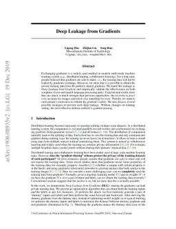 Deep Leakage from Gradients