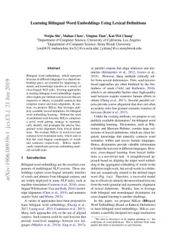 Learning Bilingual Word Embeddings Using Lexical Definitions