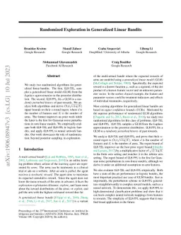 Randomized Exploration in Generalized Linear Bandits