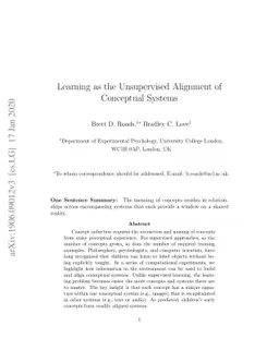 Learning as the Unsupervised Alignment of Conceptual Systems