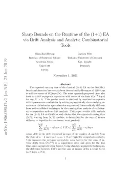 Sharp Bounds on the Runtime of the (1+1) EA via Drift Analysis and
  Analytic Combinatorial Tools