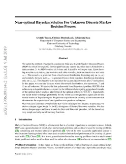 Near-optimal Bayesian Solution For Unknown Discrete Markov Decision
  Process