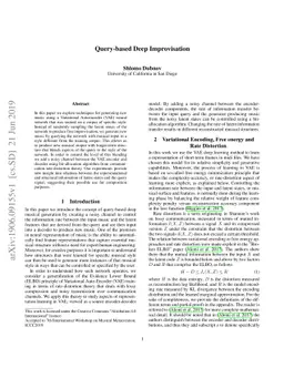 Query-based Deep Improvisation