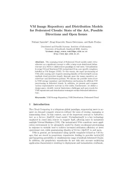 VM Image Repository and Distribution Models for Federated Clouds: State
  of the Art, Possible Directions and Open Issues