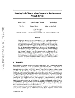 Shaping Belief States with Generative Environment Models for RL