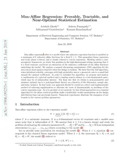 Max-Affine Regression: Provable, Tractable, and Near-Optimal Statistical
  Estimation