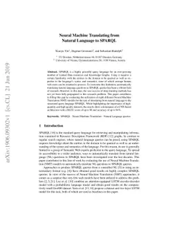 Neural Machine Translating from Natural Language to SPARQL