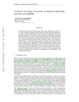 A Study of State Aliasing in Structured Prediction with RNNs