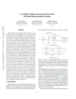 A Cyclically-Trained Adversarial Network for Invariant Representation
  Learning