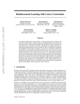 Reinforcement Learning with Convex Constraints