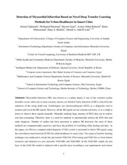 Detection of Myocardial Infarction Based on Novel Deep Transfer Learning
  Methods for Urban Healthcare in Smart Cities