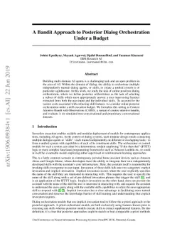 A Bandit Approach to Posterior Dialog Orchestration Under a Budget