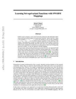 Learning Set-equivariant Functions with SWARM Mappings