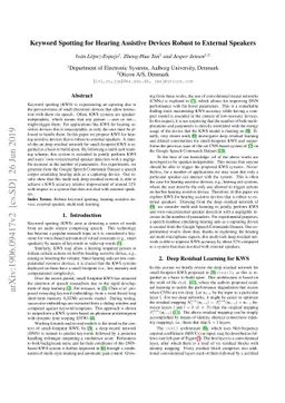 Keyword Spotting for Hearing Assistive Devices Robust to External
  Speakers
