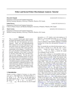 Fisher and Kernel Fisher Discriminant Analysis: Tutorial