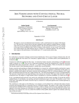 Iris Verification with Convolutional Neural Network and Unit-Circle
  Layer