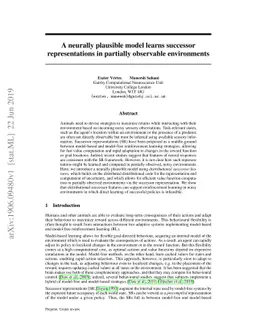A neurally plausible model learns successor representations in partially
  observable environments