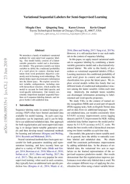 Variational Sequential Labelers for Semi-Supervised Learning
