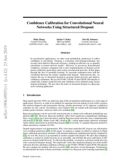 Confidence Calibration for Convolutional Neural Networks Using
  Structured Dropout