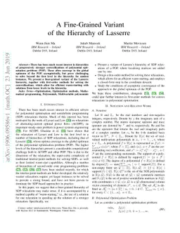 A Fine-Grained Variant of the Hierarchy of Lasserre