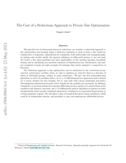 The Cost of a Reductions Approach to Private Fair Optimization
