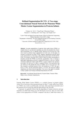 Refined-Segmentation R-CNN: A Two-stage Convolutional Neural Network for
  Punctate White Matter Lesion Segmentation in Preterm Infants