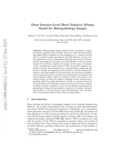 Deep Instance-Level Hard Negative Mining Model for Histopathology Images