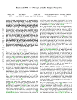 Encrypted DNS --> Privacy? A Traffic Analysis Perspective